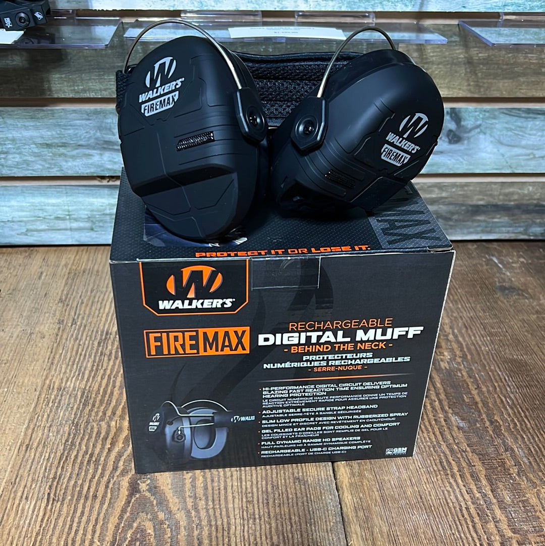 Walkers Firemax Muff Behind the Neck Electronic Earmuff