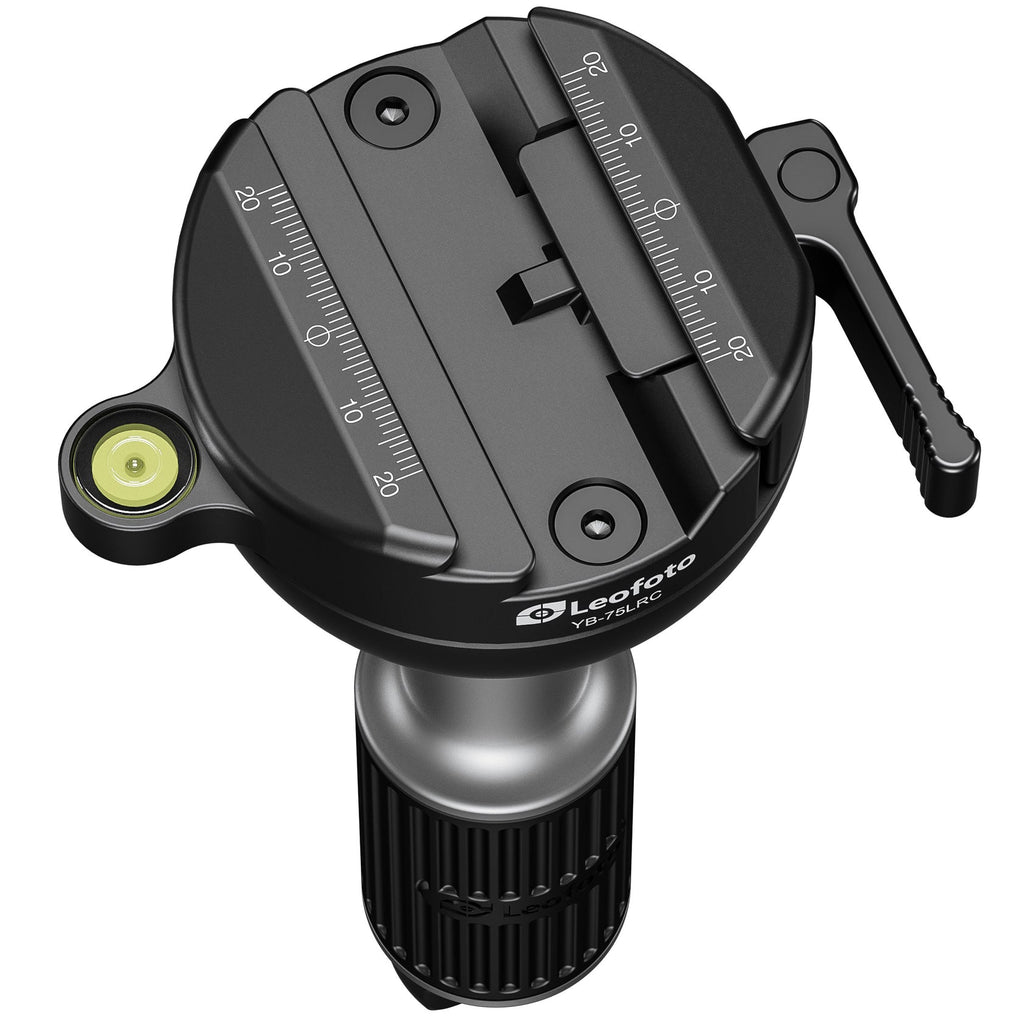 YB-75LRC & BA-75 Leofoto Package Leveling Head W/ Large Handle & BA-75 ...