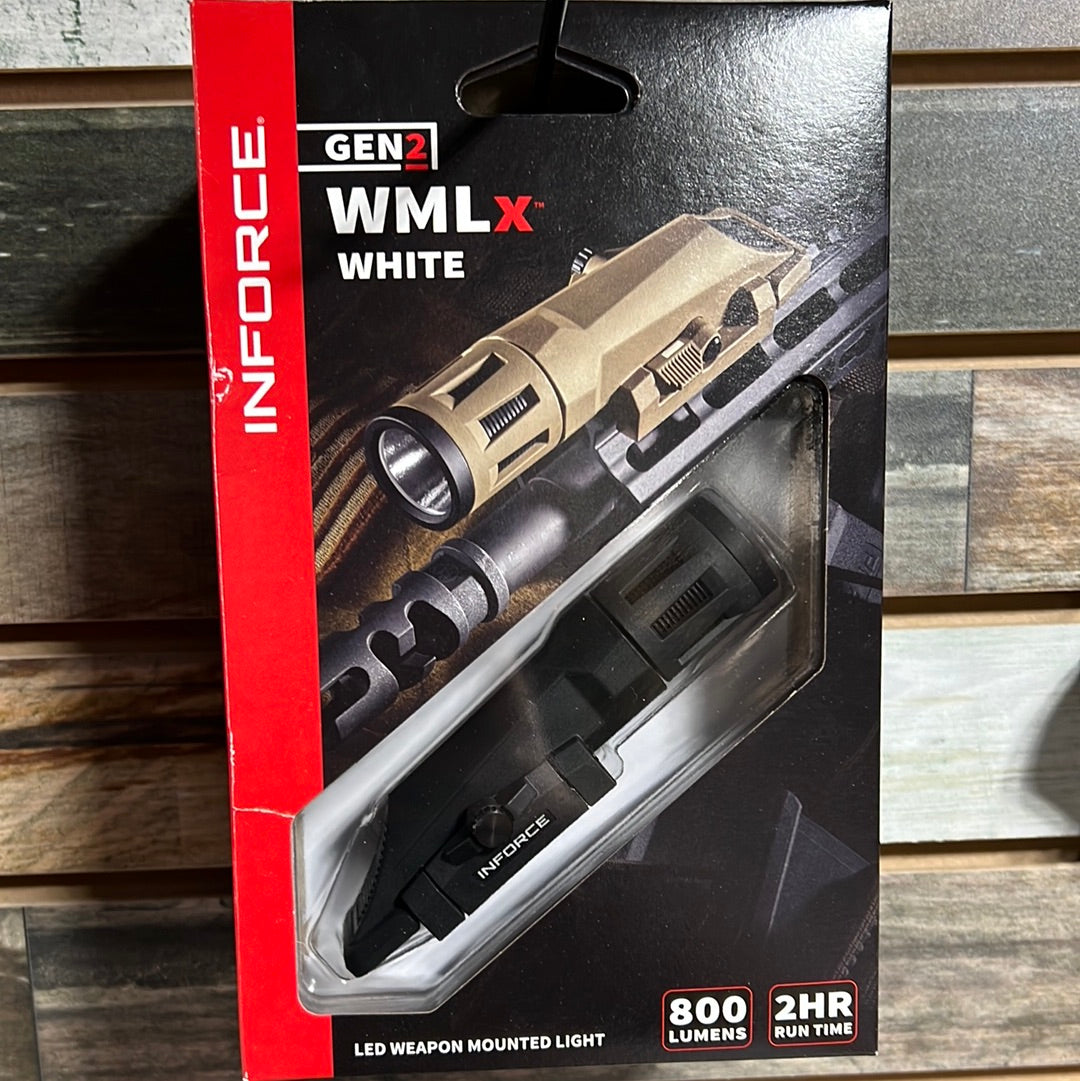 A white LED weapon mounted light with a tactical design and 800 lumens by Inforce.